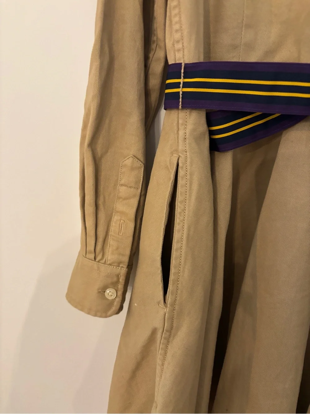 Ralph Lauren Girls Belted Cotton Chino Shirtdress